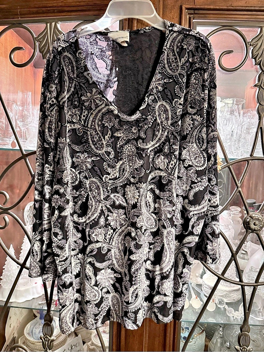 Fashion Bug Paisley Tunic in Black & White